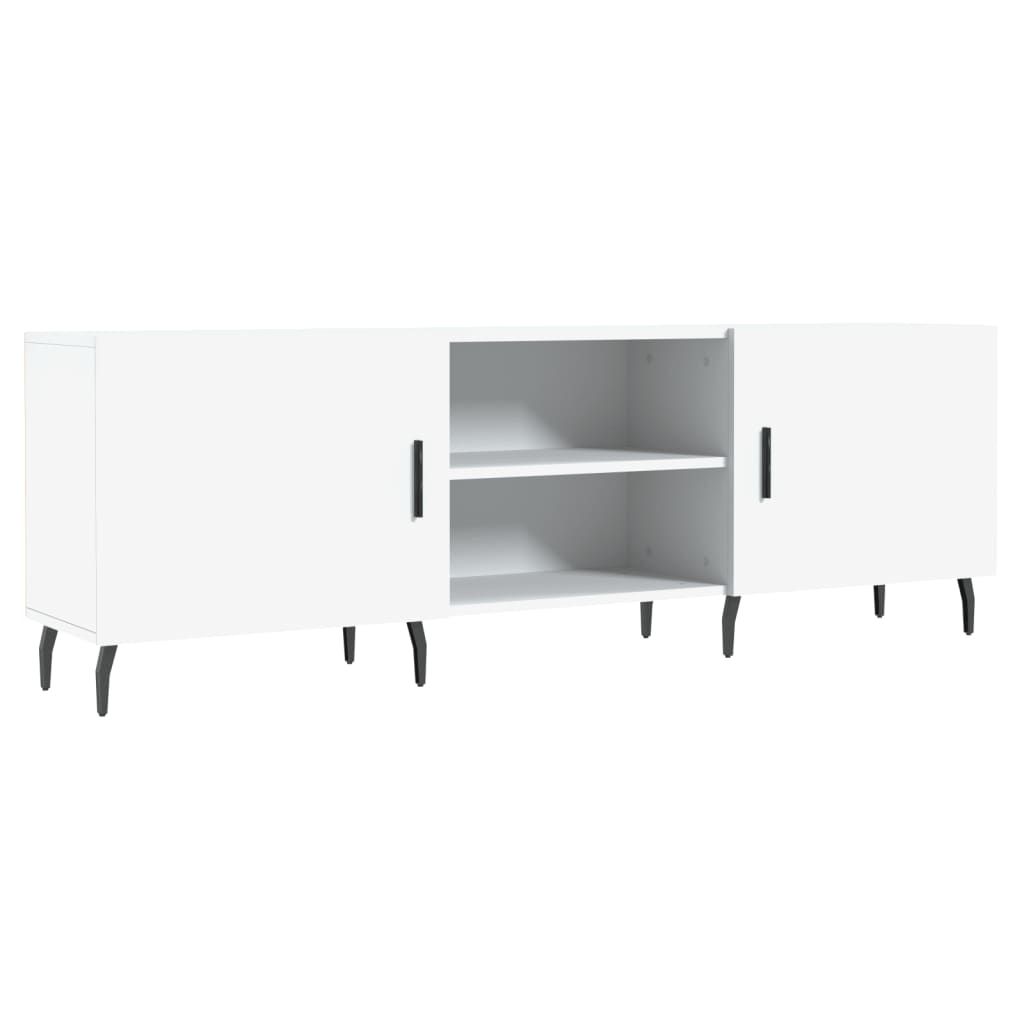 Meuble TV blanc 150x30x50 cm en bois