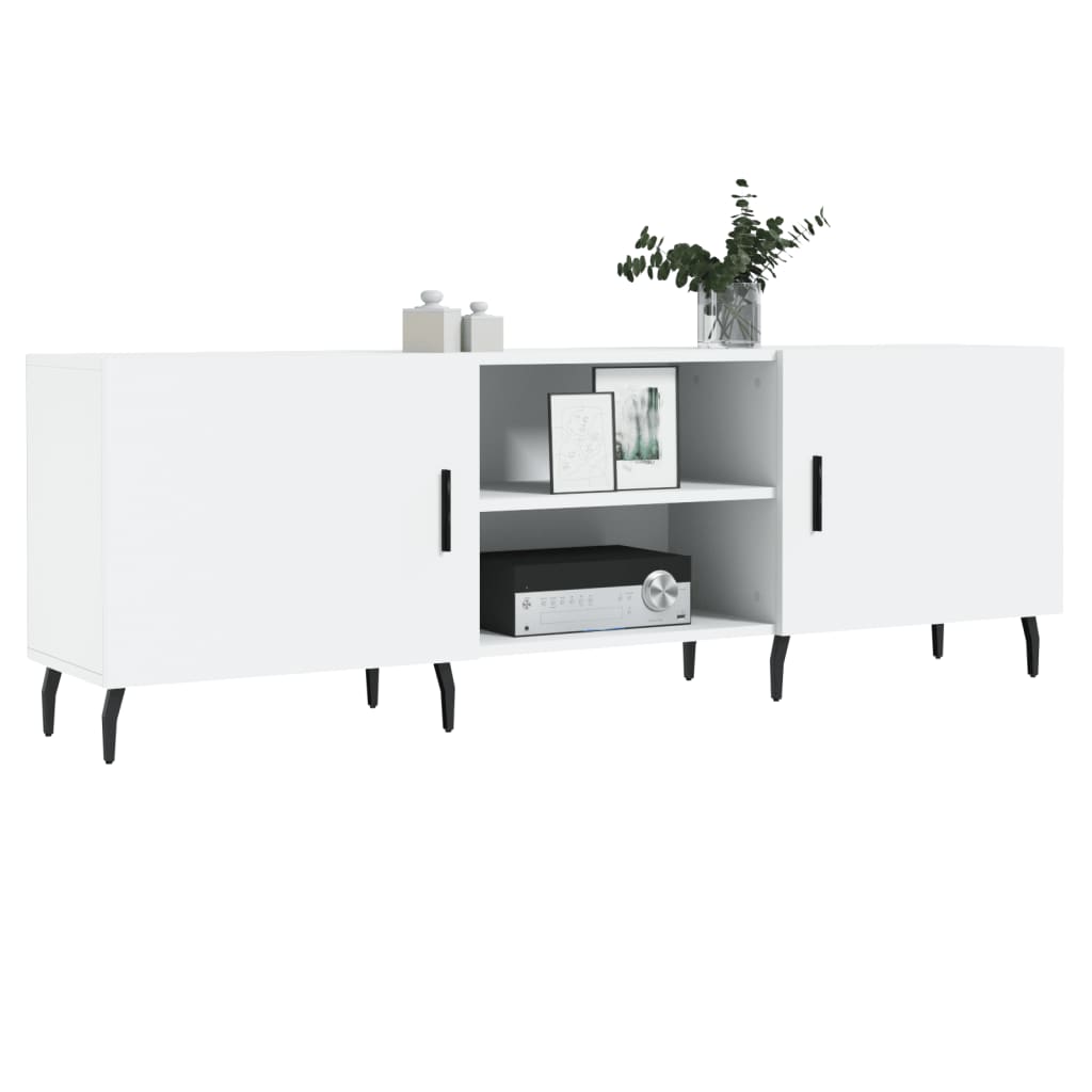 Meuble TV blanc 150x30x50 cm en bois