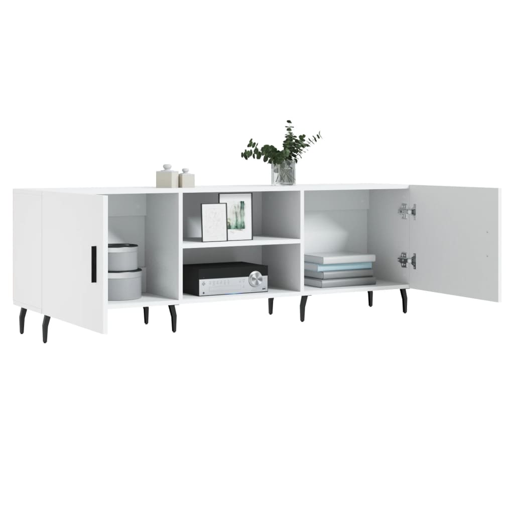 Meuble TV blanc 150x30x50 cm en bois