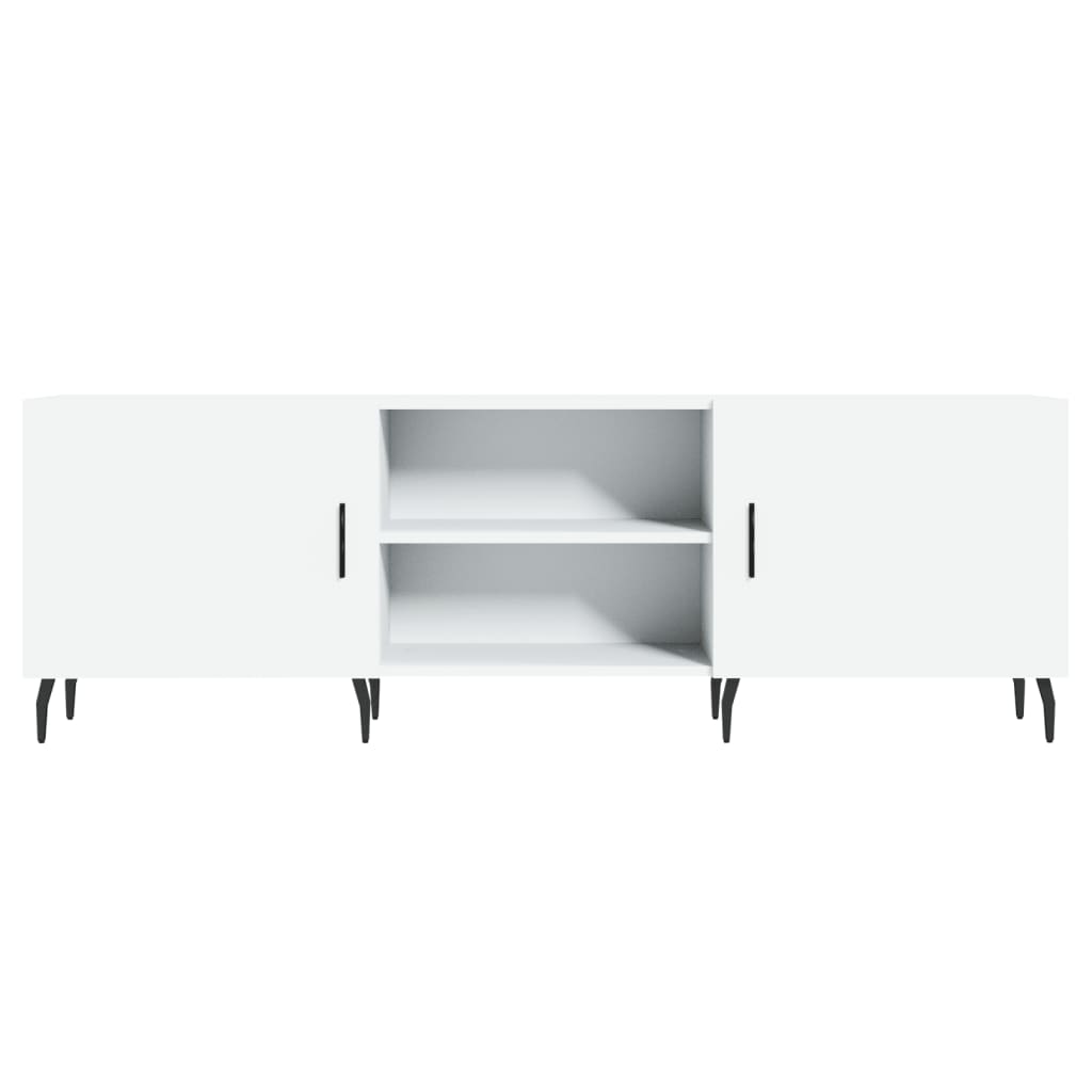 Meuble TV blanc 150x30x50 cm en bois
