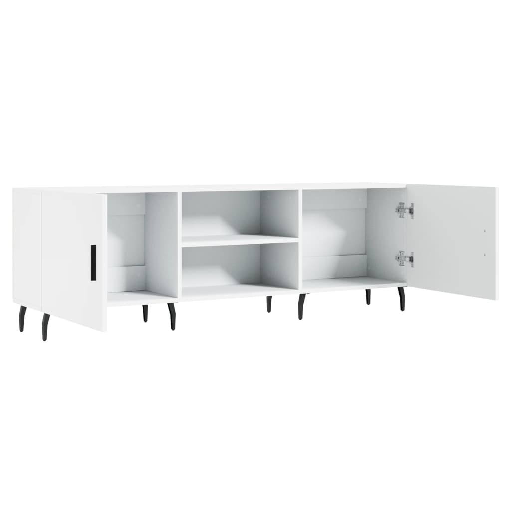 Meuble TV blanc 150x30x50 cm en bois
