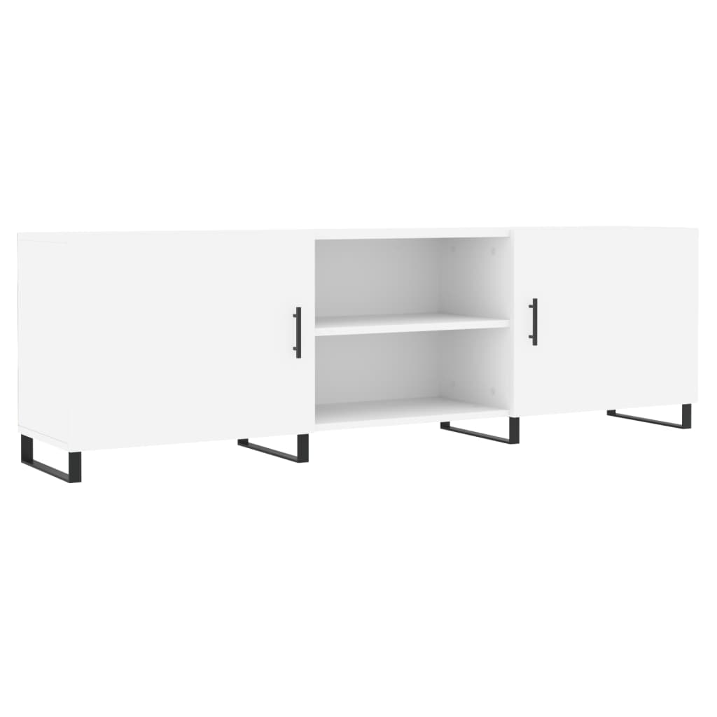 Meuble TV blanc 150x30x50 cm en bois