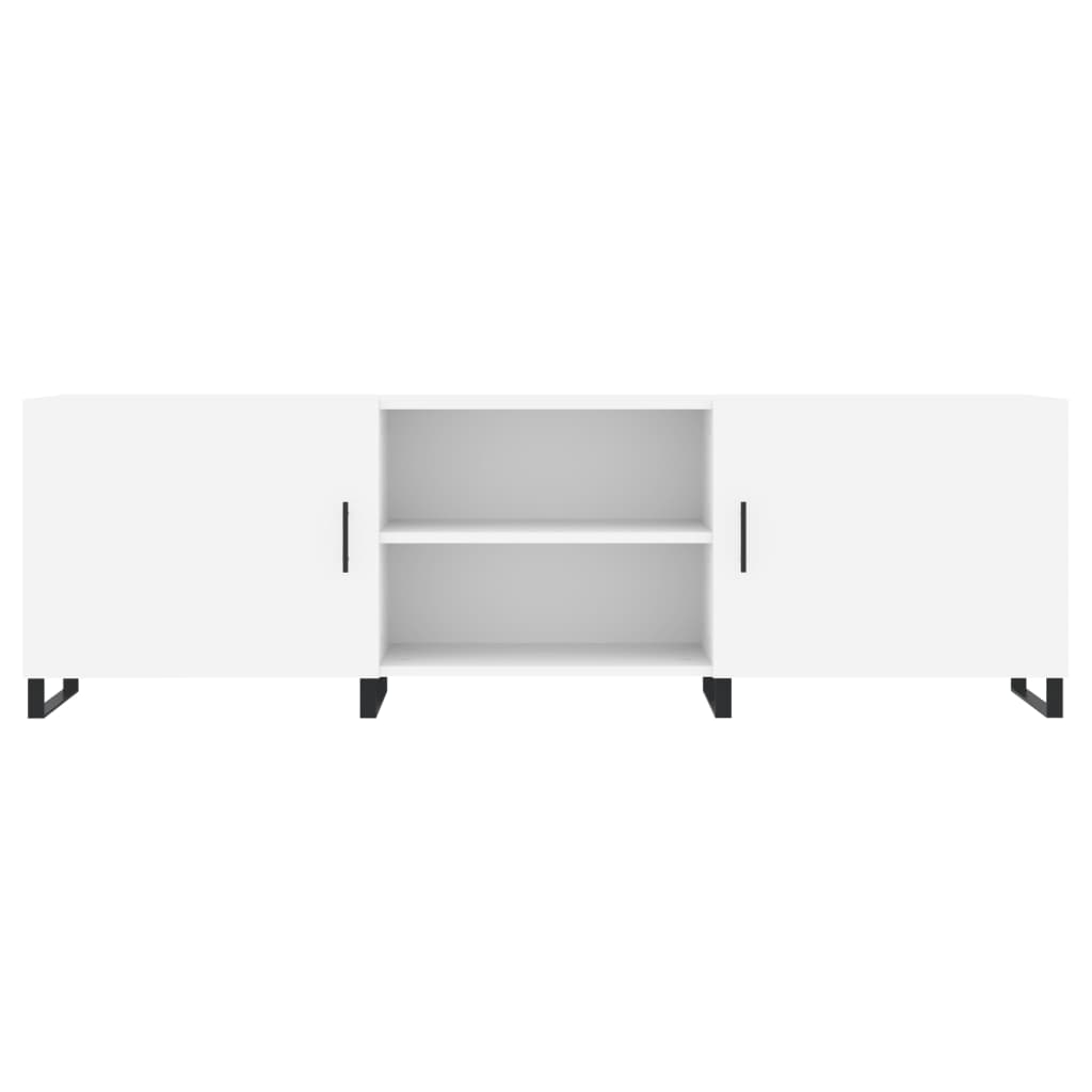 Meuble TV blanc 150x30x50 cm en bois
