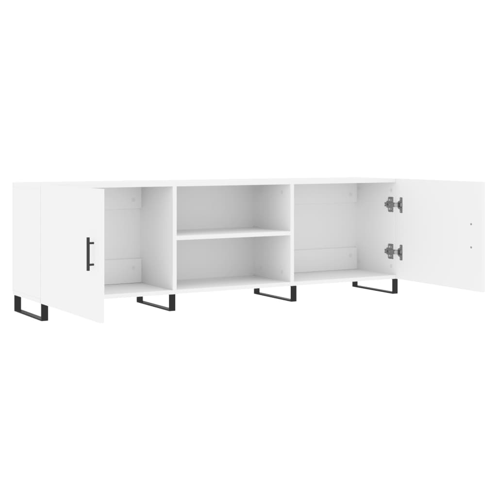 Meuble TV blanc 150x30x50 cm en bois