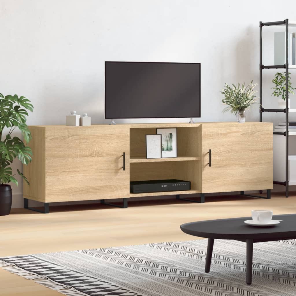 Meuble TV chêne Sonoma 150x30x50 cm matériau bois