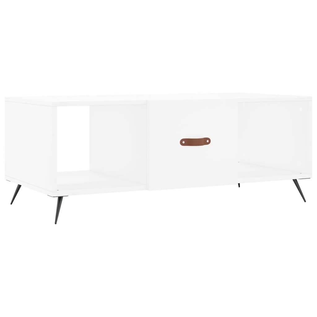 Table basse blanche 102x50x40 cm en bois