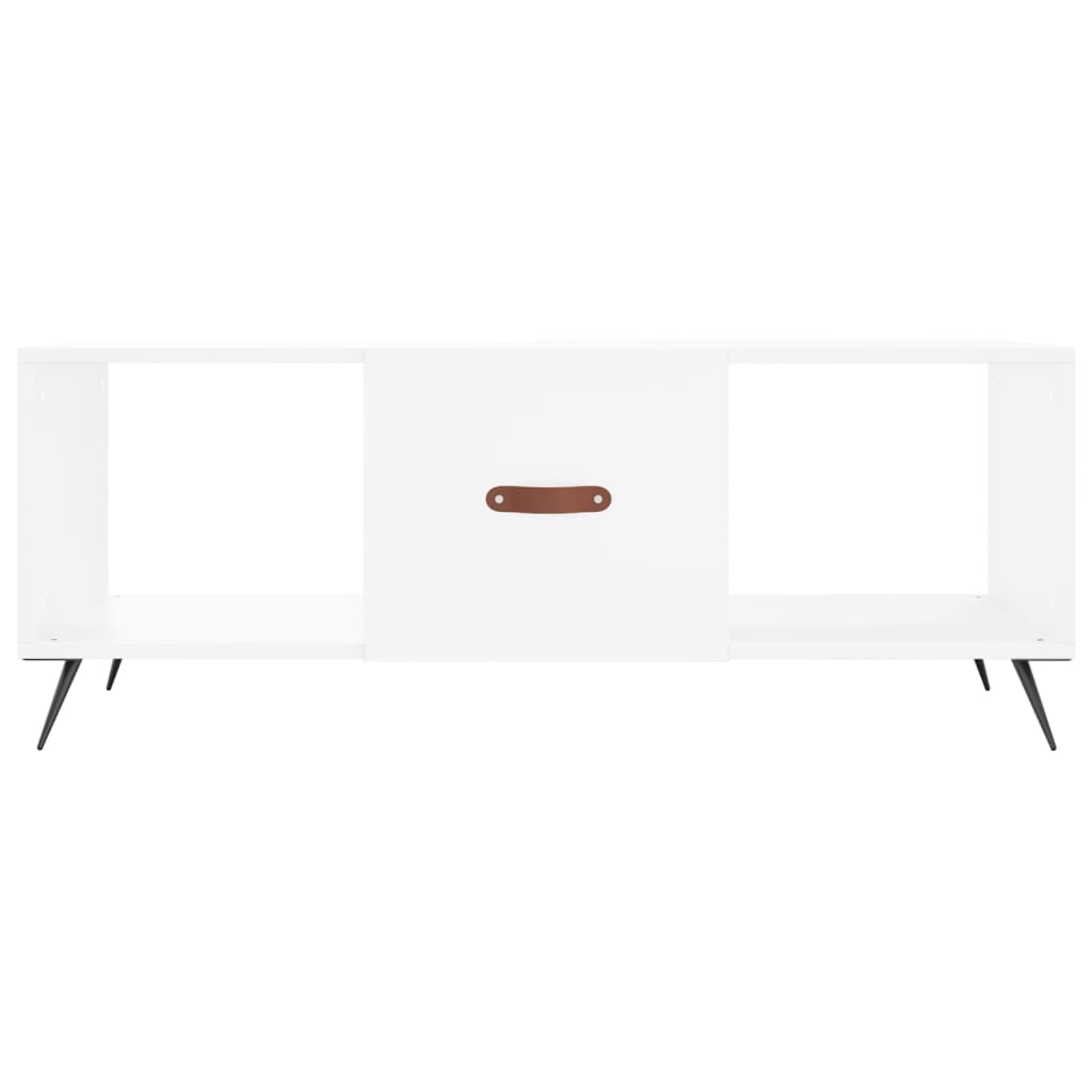 Table basse blanche 102x50x40 cm en bois