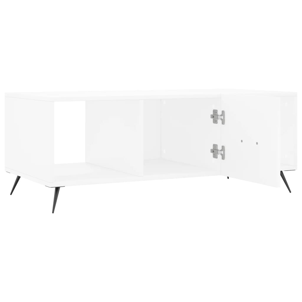 Table basse blanche 102x50x40 cm en bois