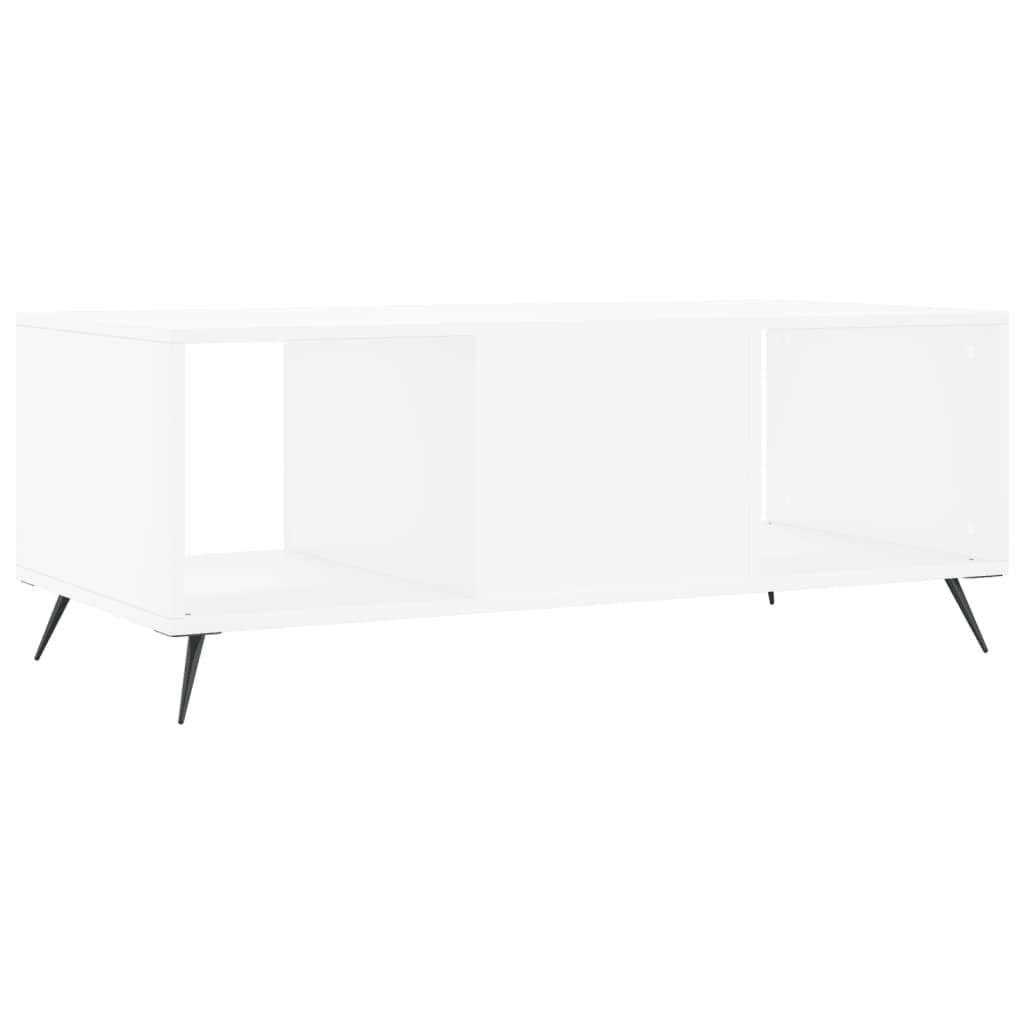 Table basse blanche 102x50x40 cm en bois