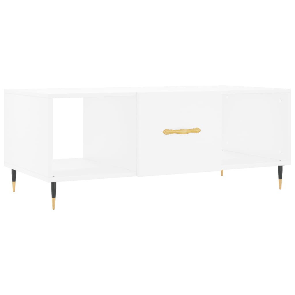 Table basse blanche 102x50x40 cm en bois