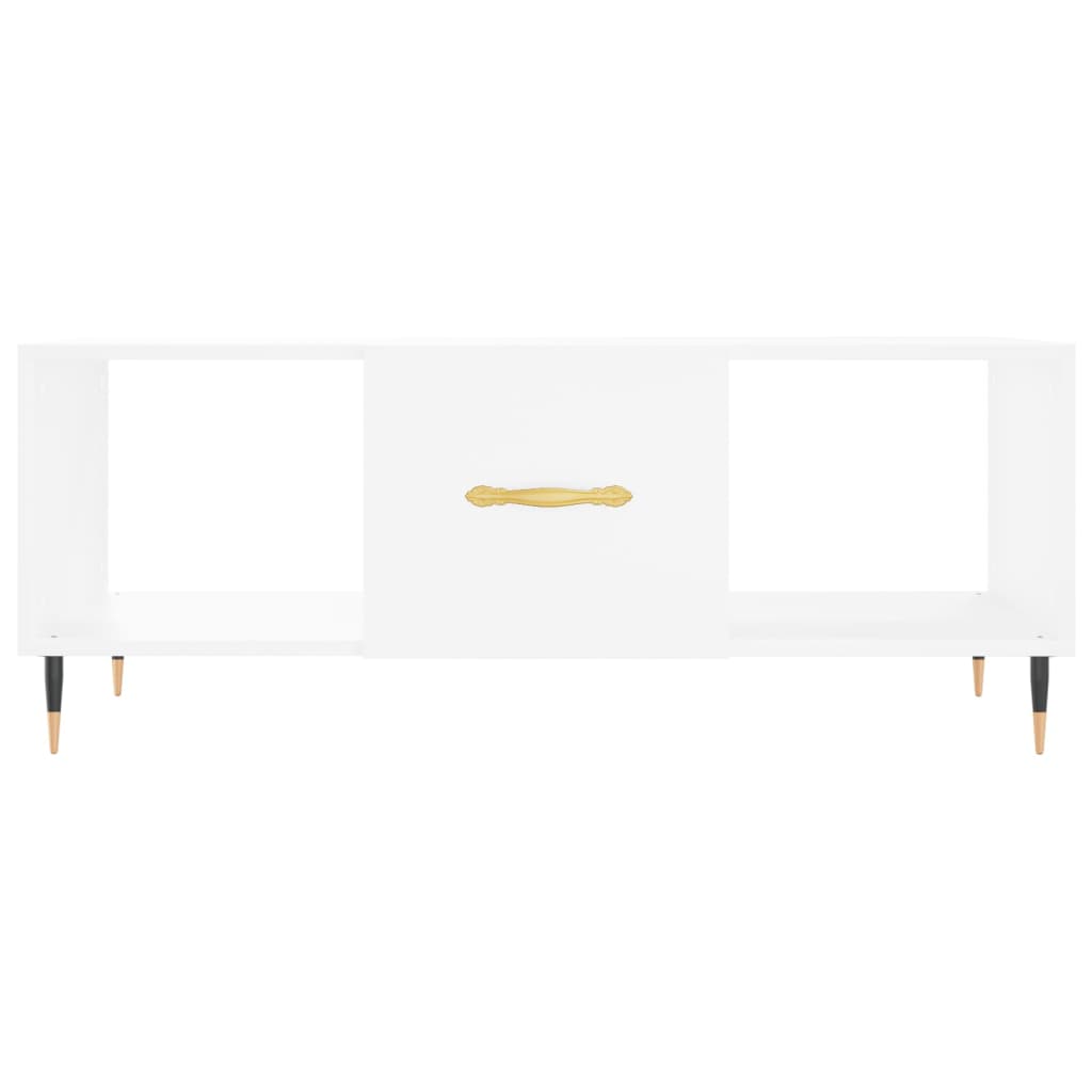 Table basse blanche 102x50x40 cm en bois