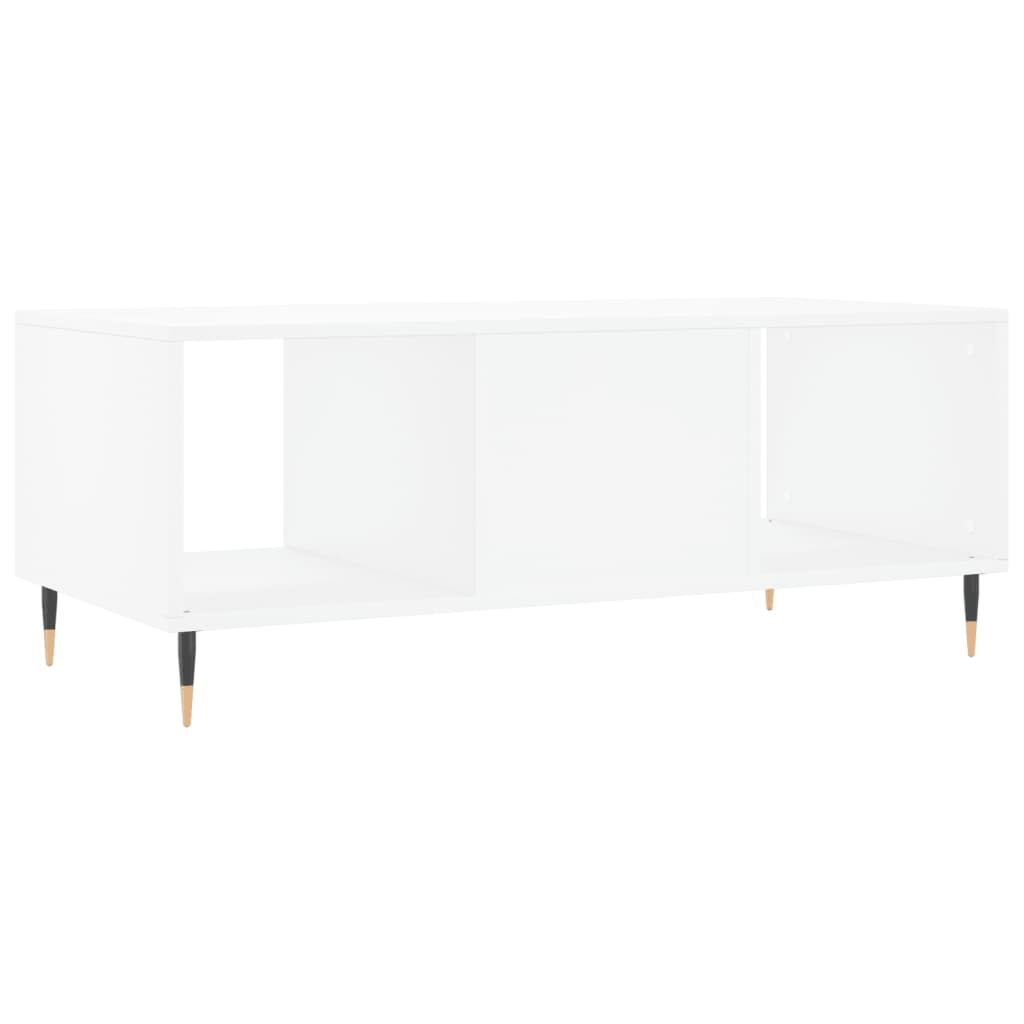 Table basse blanche 102x50x40 cm en bois