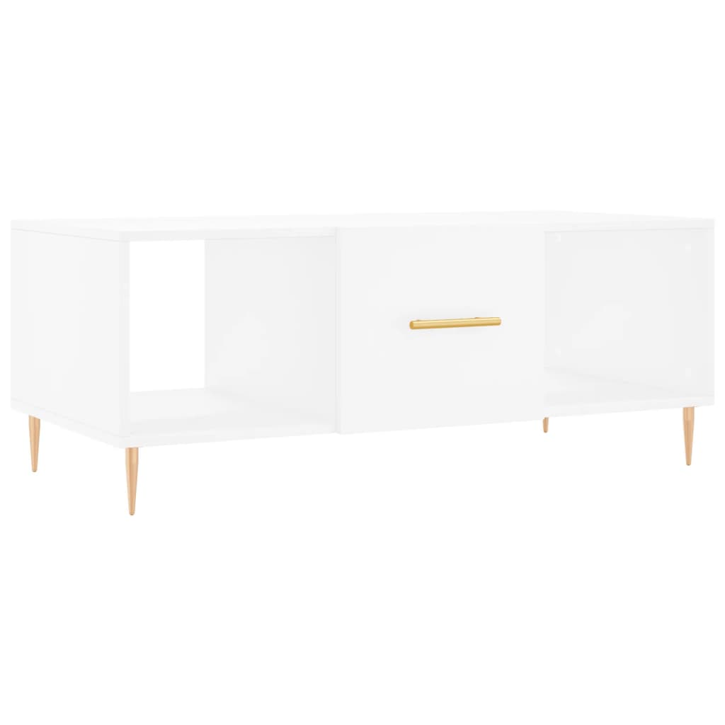 Table basse blanche 102x50x40 cm en bois