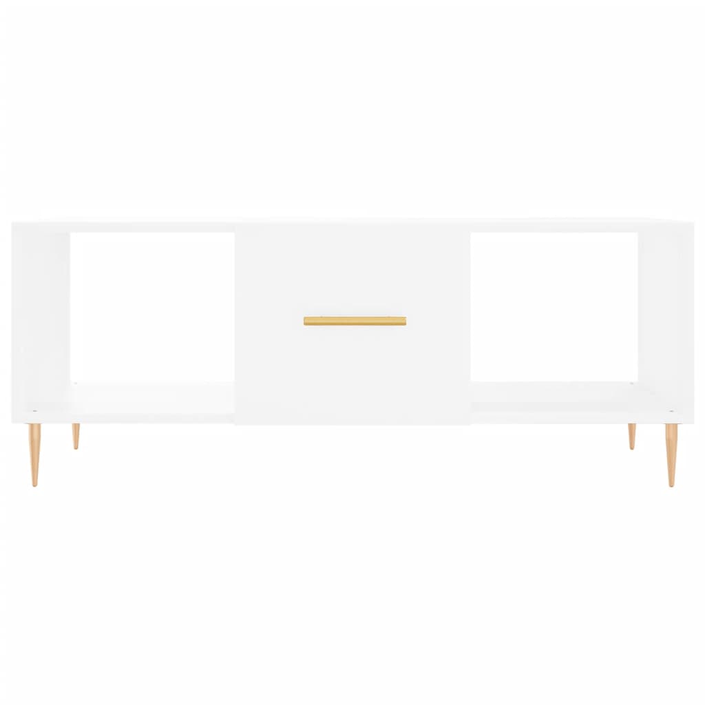 Table basse blanche 102x50x40 cm en bois