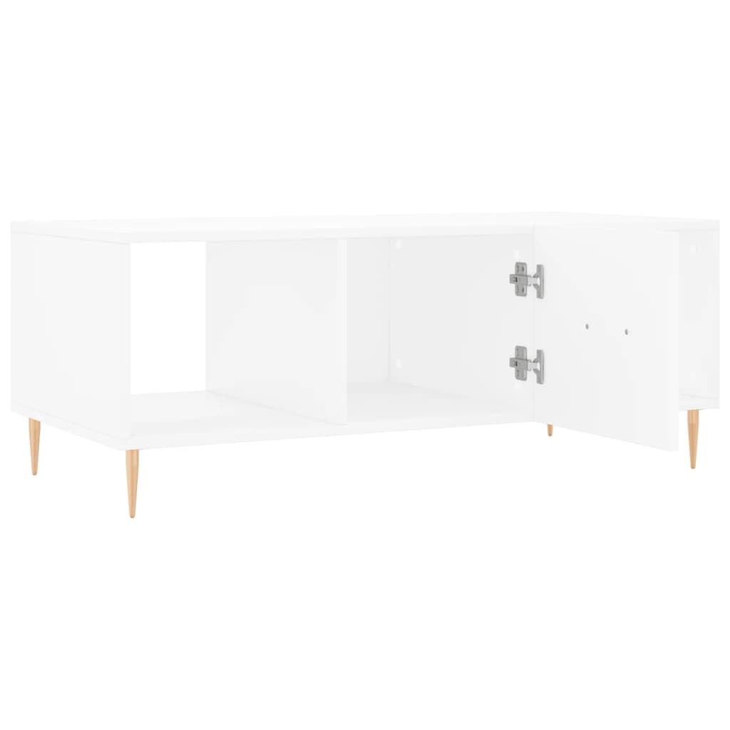 Table basse blanche 102x50x40 cm en bois