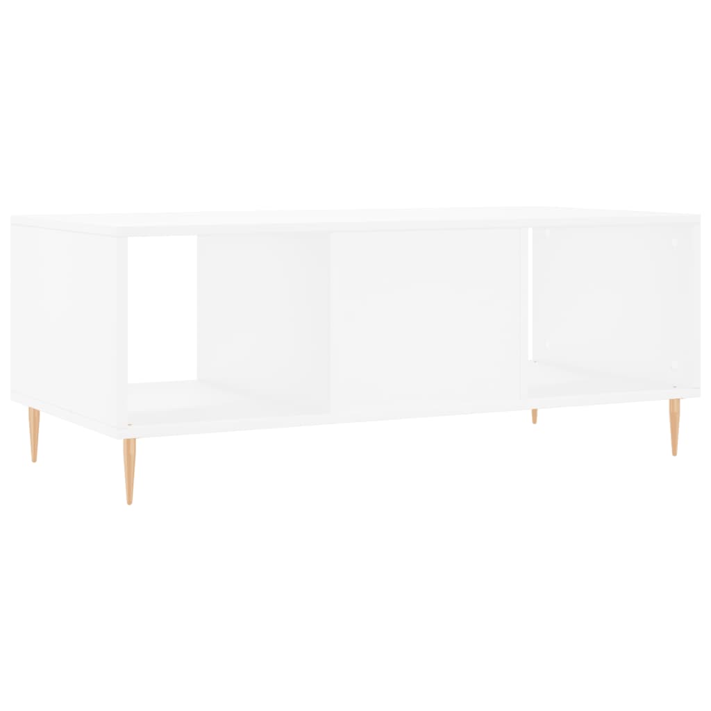 Table basse blanche 102x50x40 cm en bois