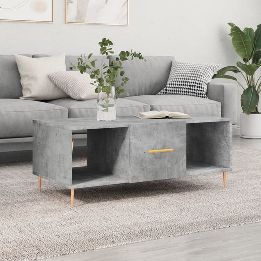 Table basse gris béton 102x50x40 cm en bois