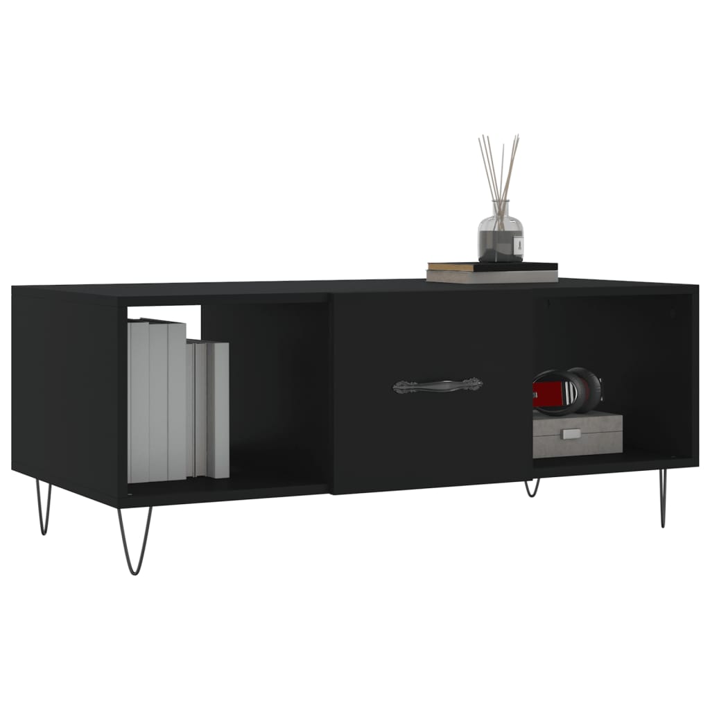 Coffee Table Black 102x50x40 cm Wood Material