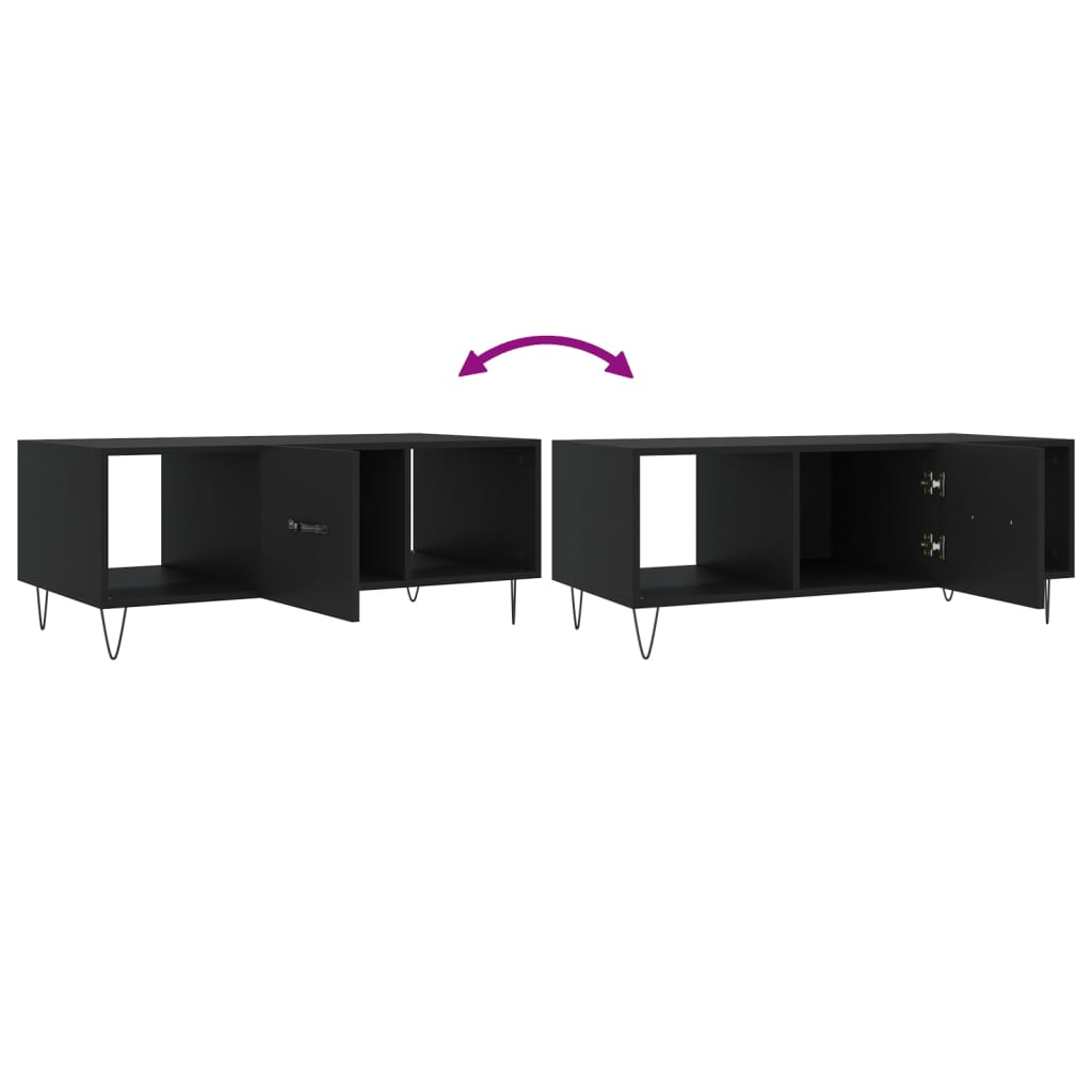 Coffee Table Black 102x50x40 cm Wood Material
