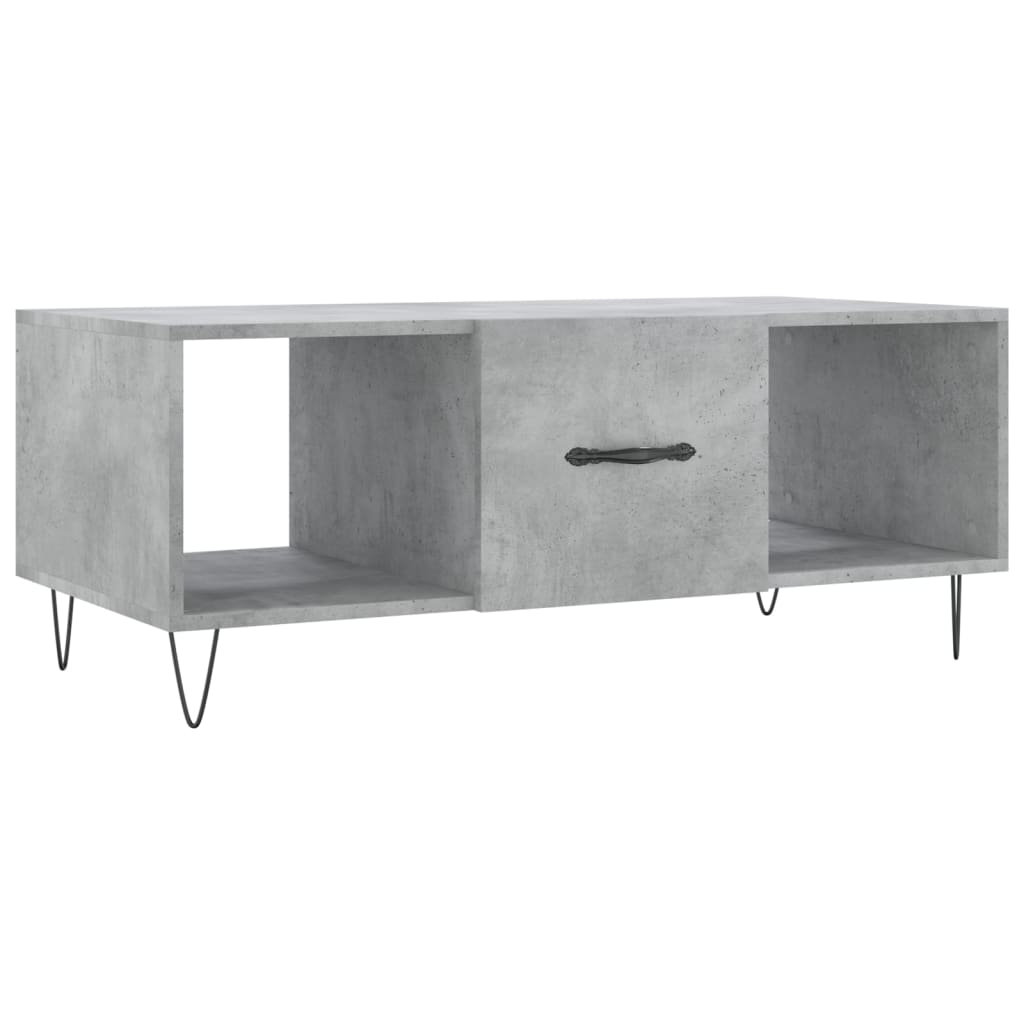 Table basse gris béton 102x50x40 cm en bois