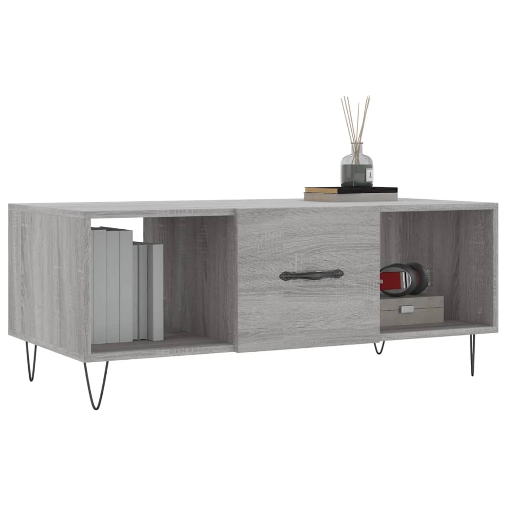 Table basse Sonoma grise 102x50x40 cm en bois