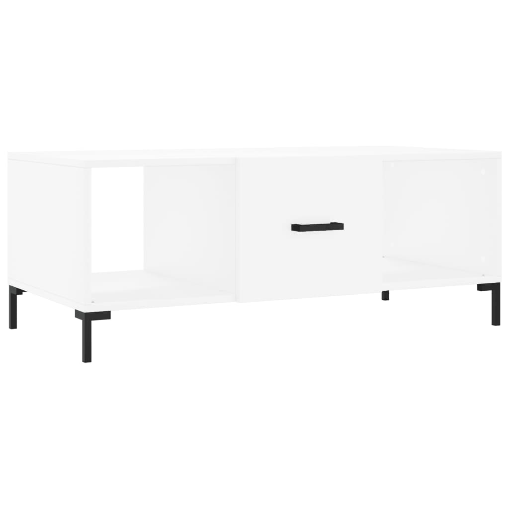 Table basse blanche 102x50x40 cm en bois