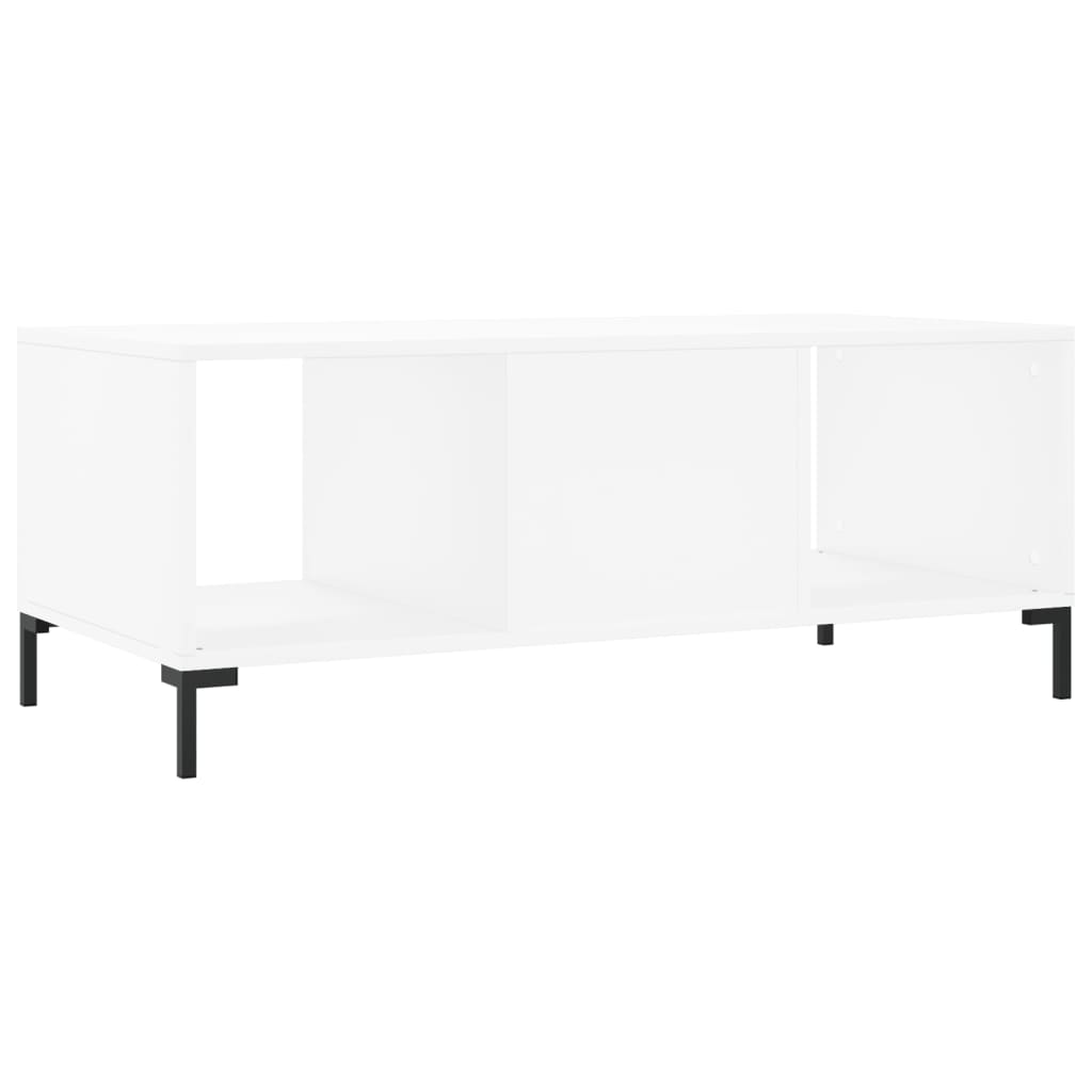 Table basse blanche 102x50x40 cm en bois