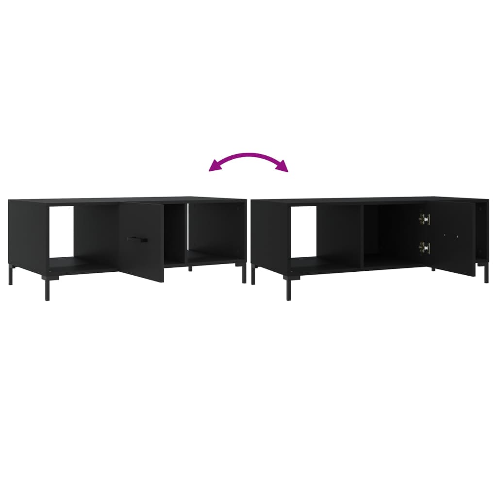 Coffee Table Black 102x50x40 cm Wood Material