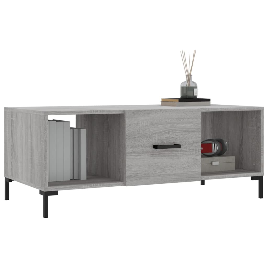 Table basse Sonoma grise 102x50x40 cm en bois