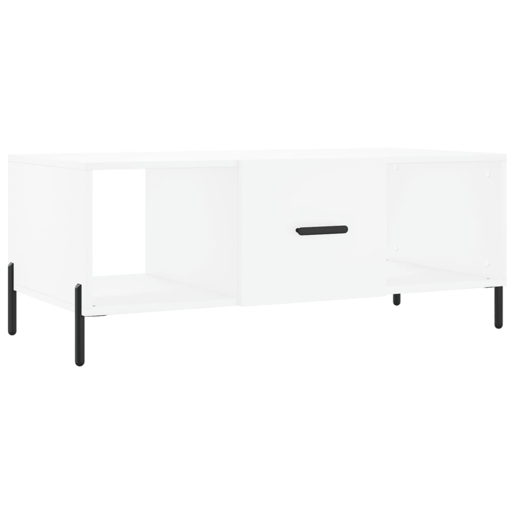 Table basse blanche 102x50x40 cm en bois