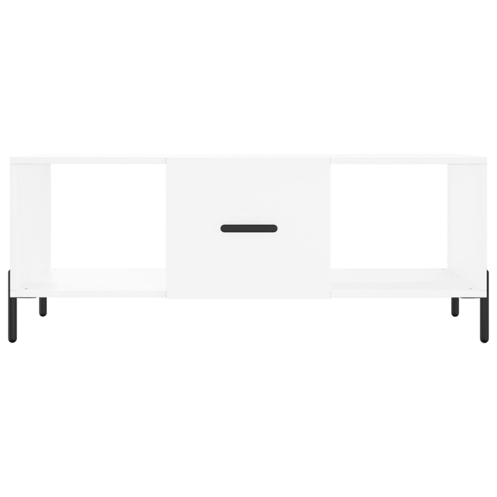 Table basse blanche 102x50x40 cm en bois