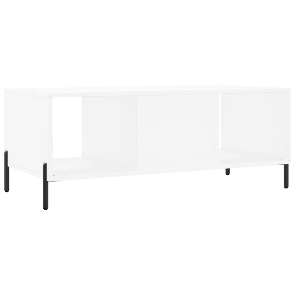 Table basse blanche 102x50x40 cm en bois