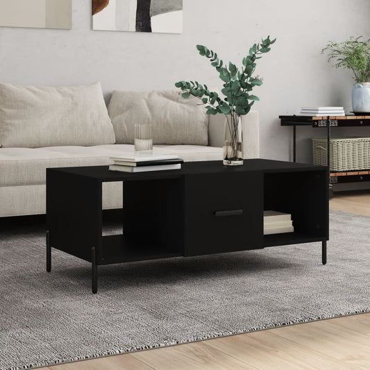 Coffee Table Black 102x50x40 cm Wood Material