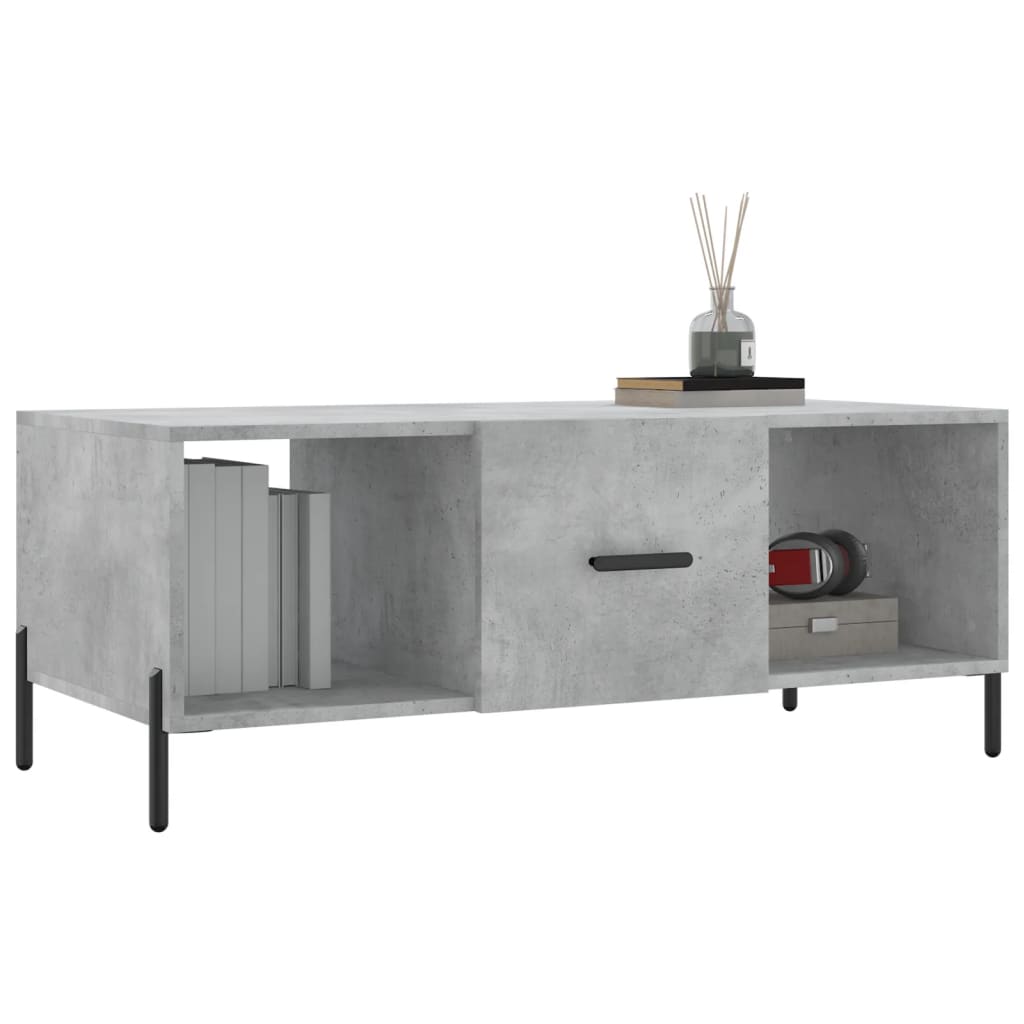 Table basse gris béton 102x50x40 cm en bois