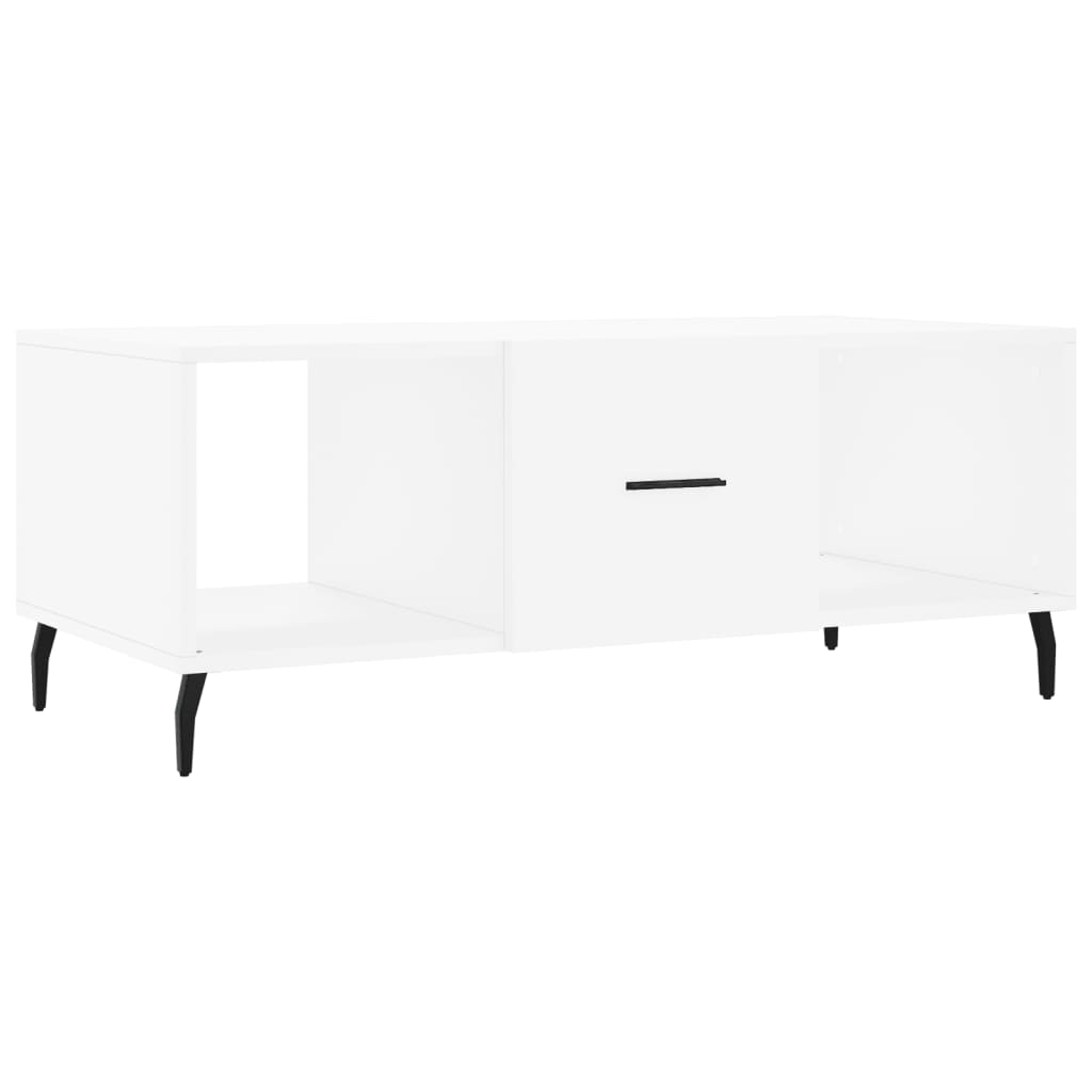 Table basse blanche 102x50x40 cm en bois