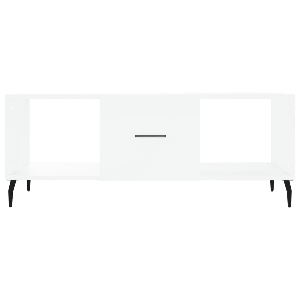 Table basse blanche 102x50x40 cm en bois