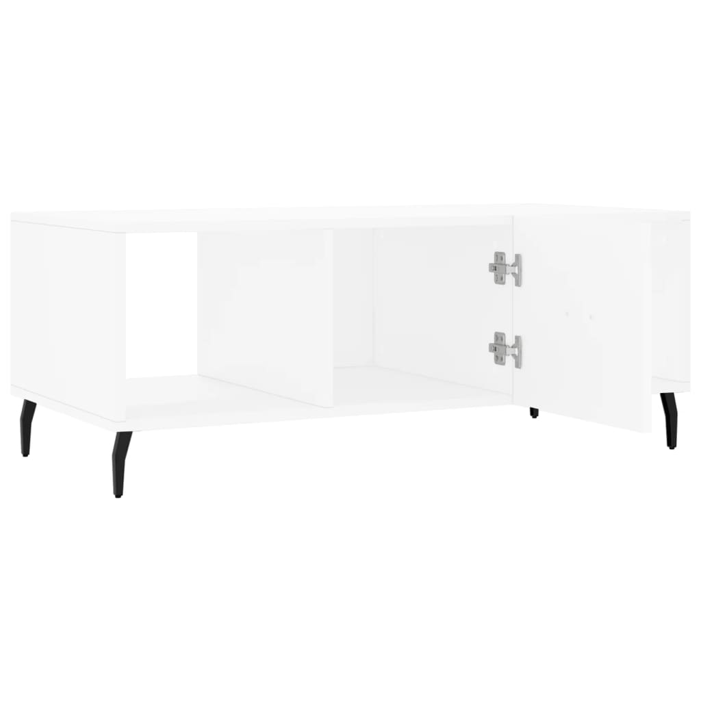 Table basse blanche 102x50x40 cm en bois