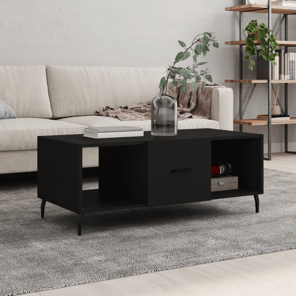 Coffee Table Black 102x50x40 cm Wood Material