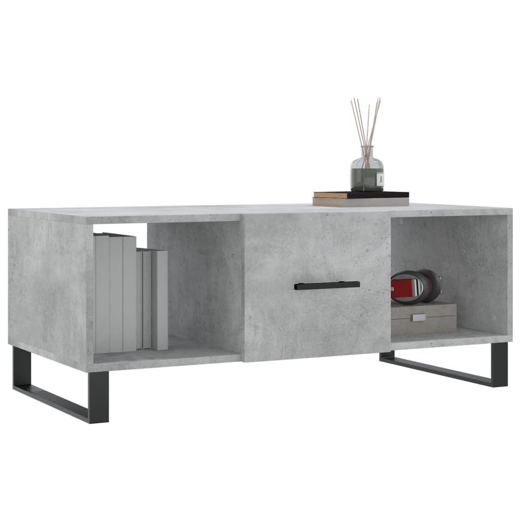 Table basse gris béton 102x50x40 cm en bois