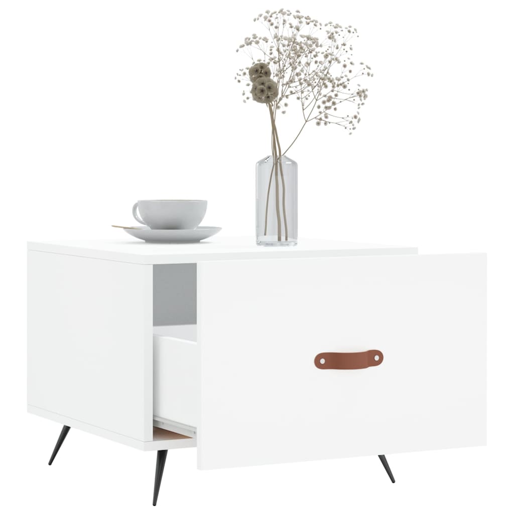 Table basse blanche 50x50x40 cm en bois