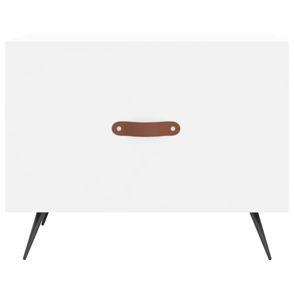 Table basse blanche 50x50x40 cm en bois