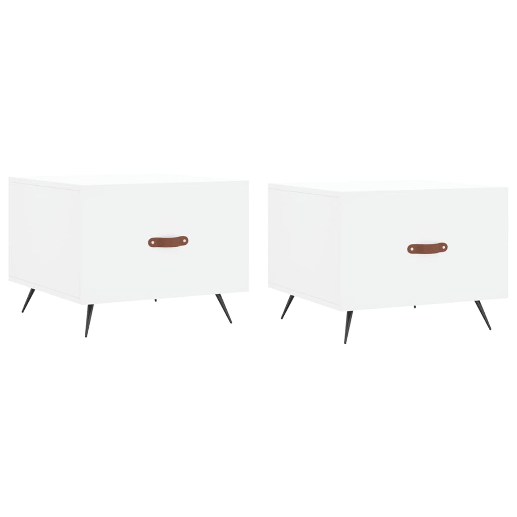 Tables basses 2 pcs. Blanc 50x50x40 cm en bois