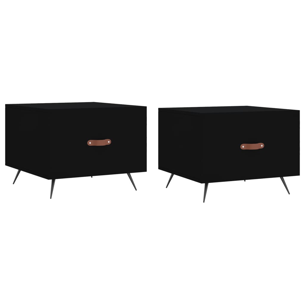 Tables basses 2 pcs. Noir 50x50x40 cm en bois