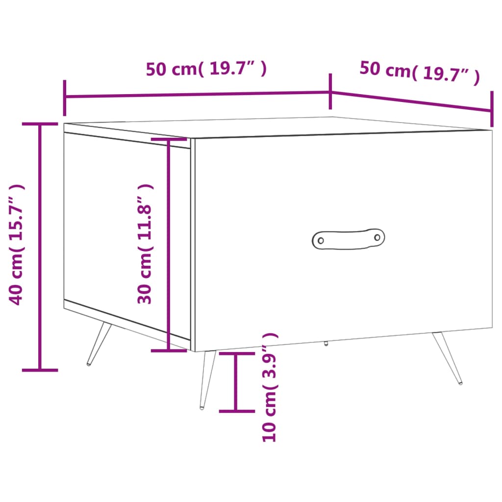 Couchtische 2 Stk. Schwarz 50x50x40 cm Holzwerkstoff