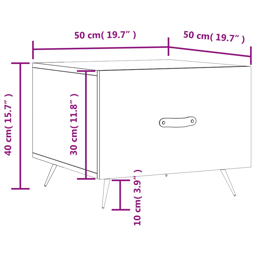 Couchtische 2 Stk. Hochglanz-Weiß 50x50x40 cm Holzwerkstoff