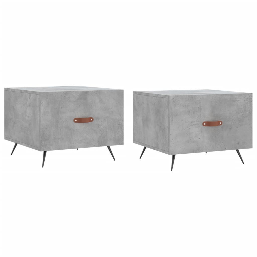 Tables basses 2 pcs. Gris béton 50x50x40 cm matériau bois