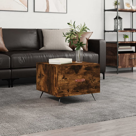 Coffee table smoked oak 50x50x40 cm wood material
