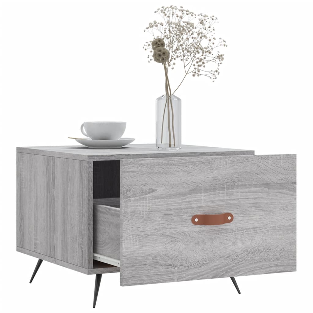 Table basse Sonoma grise 50x50x40 cm en bois