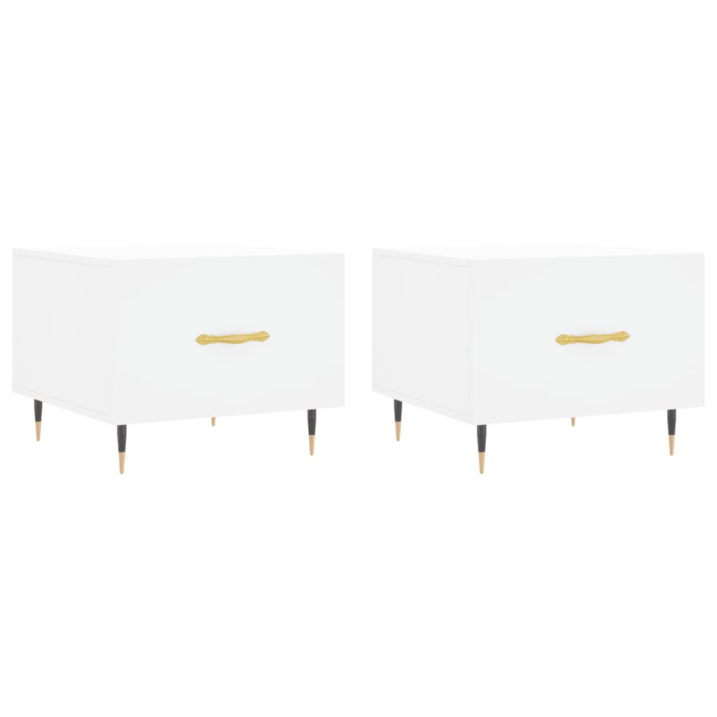 Tables basses 2 pcs. Blanc 50x50x40 cm en bois