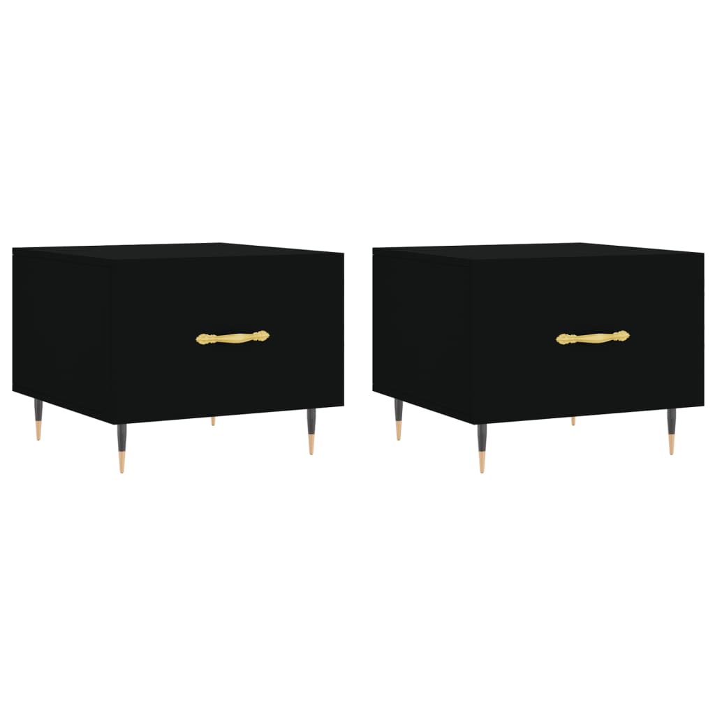 Tables basses 2 pcs. Noir 50x50x40 cm en bois